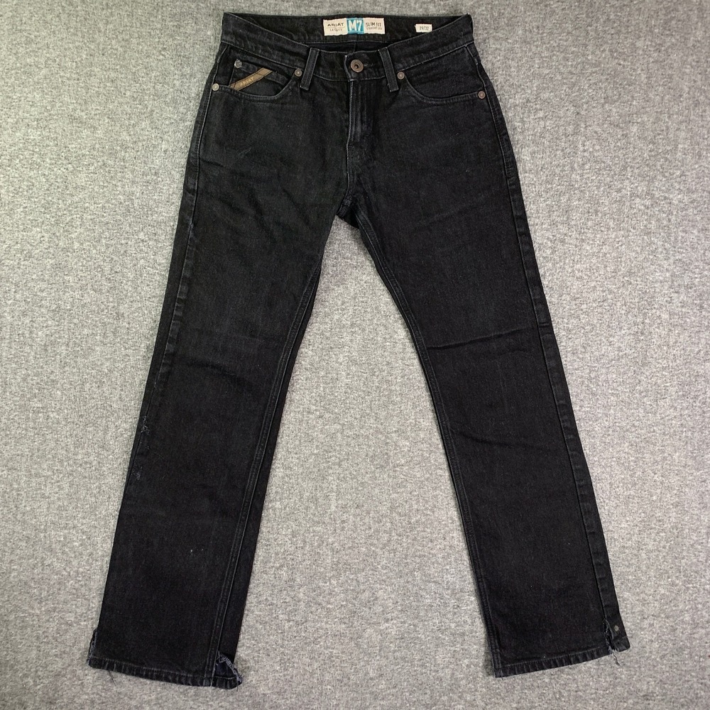Ariat M7 Jeans Men 29x30 Black Legacy Slim Fit Straight Leg Western Ranch Cowboy